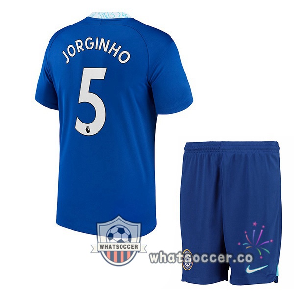 FC Chelsea (Jorginho 5) Kids Home Soccer Jerseys Blue 2022-2023