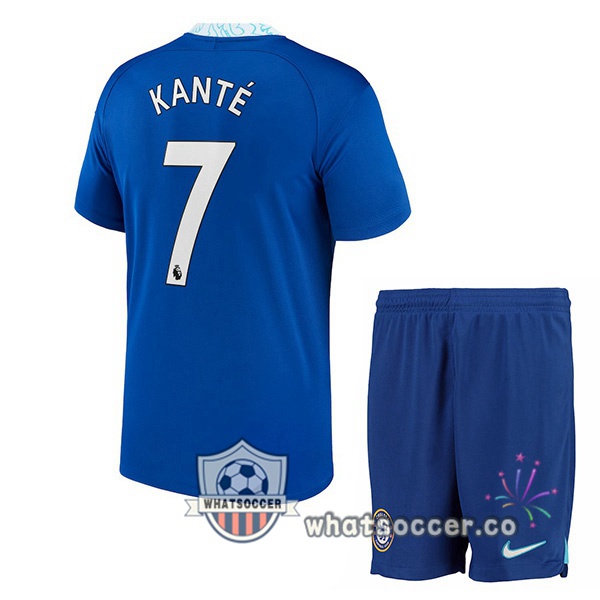 FC Chelsea (Kanté 7) Kids Home Soccer Jerseys Blue 2022-2023