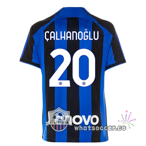 Inter Milan (ÇALHANOĞLU 20) Home Soccer Jerseys Black Blue 2022-2023