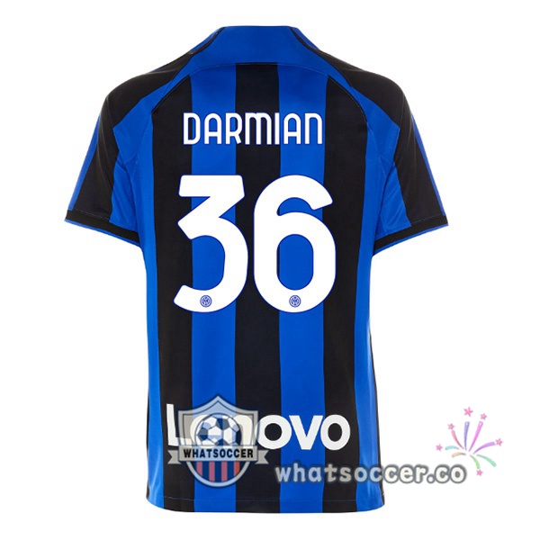 Inter Milan (DARMIAN 36) Home Soccer Jerseys Black Blue 2022-2023