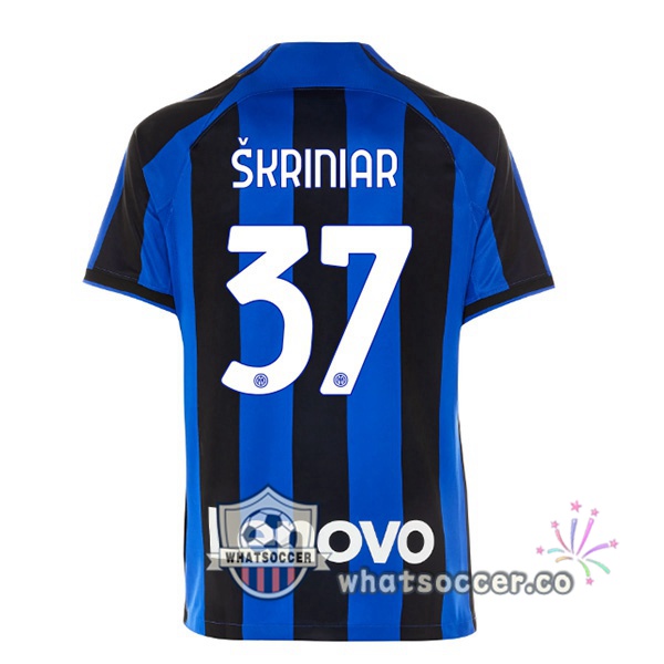 Inter Milan (ŠKRINIAR 37) Home Soccer Jerseys Black Blue 2022-2023