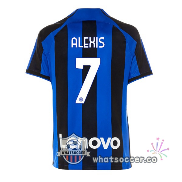 Inter Milan (ALEXIS 7) Home Soccer Jerseys Black Blue 2022-2023