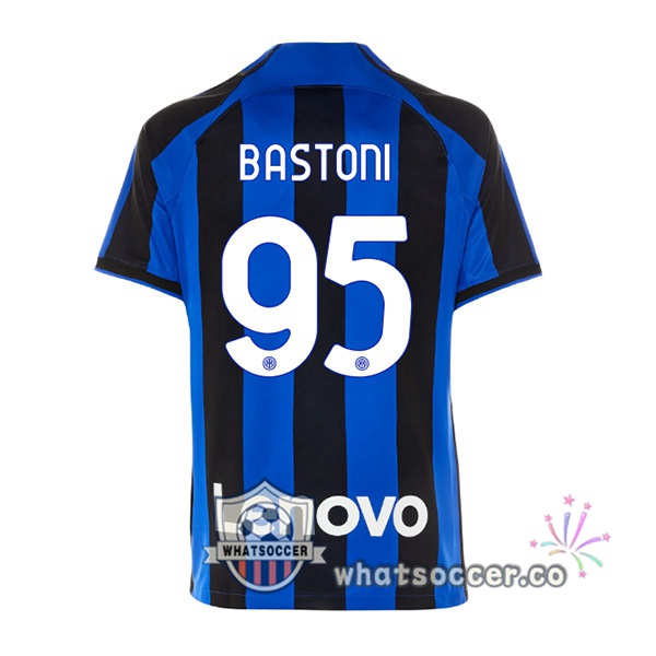 Inter Milan (BASTONI 95) Home Soccer Jerseys Black Blue 2022-2023