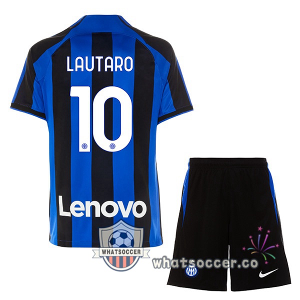 Inter Milan (LAUTARO 10) Kids Home Soccer Jerseys Black Blue 2022-2023