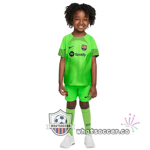 FC Barcelona Kids goalkeeper Soccer Jerseys Black 2022-2023
