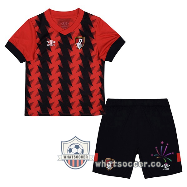AFC Bournemouth Kids Home Soccer Jerseys Red Black 2022-2023