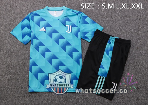 Juventus Training T-Shirts + Shorts Blue 2022-2023