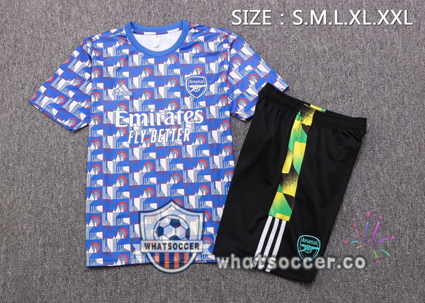 Arsenal Training T-Shirts + Shorts Blue 2022-2023