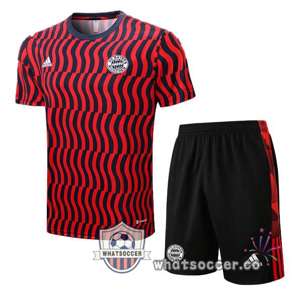 Bayern Munich Training T-Shirts + Shorts Red 2022-2023