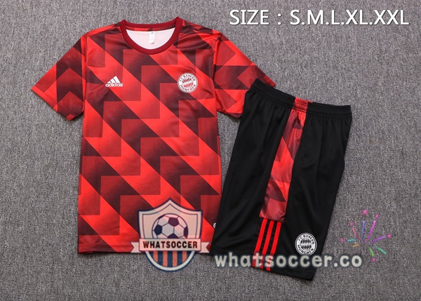 Bayern Munich Training T-Shirts + Shorts Red 2022-2023