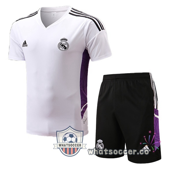 Real Madrid Training T-Shirts + Shorts White 2022-2023