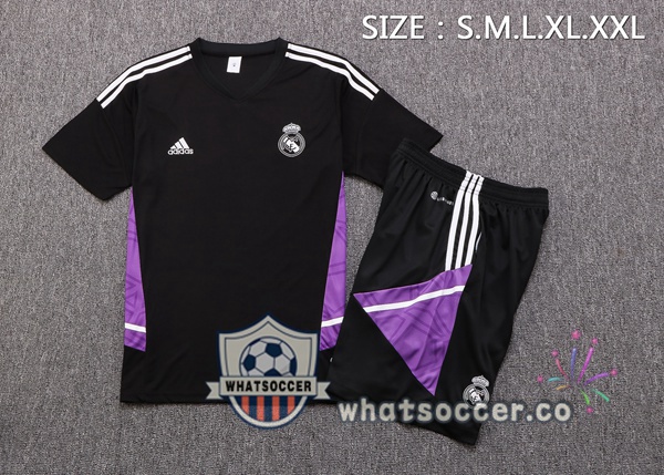Real Madrid Training T-Shirts + Shorts Black 2022-2023