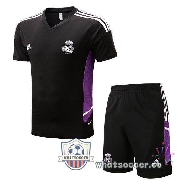 Real Madrid Training T-Shirts + Shorts Black 2022-2023