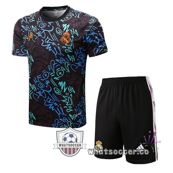 Real Madrid Training T-Shirts + Shorts Black 2022-2023