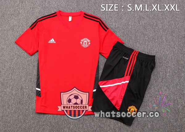 Manchester United Training T-Shirts + Shorts Red 2022-2023