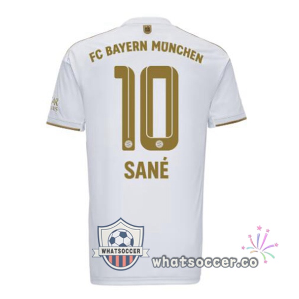 Bayern Munich (Sané 10) Away Soccer Jerseys White 2022-2023