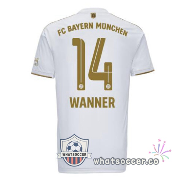 Bayern Munich (Wanner 14) Away Soccer Jerseys White 2022-2023