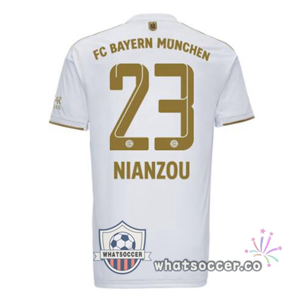 Bayern Munich (Nianzou 23) Away Soccer Jerseys White 2022-2023