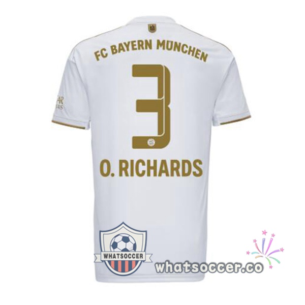 Bayern Munich (O. Richards 3) Away Soccer Jerseys White 2022-2023