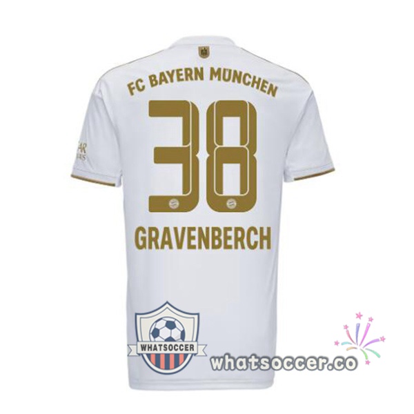 Bayern Munich (Gravenberch 38) Away Soccer Jerseys White 2022-2023