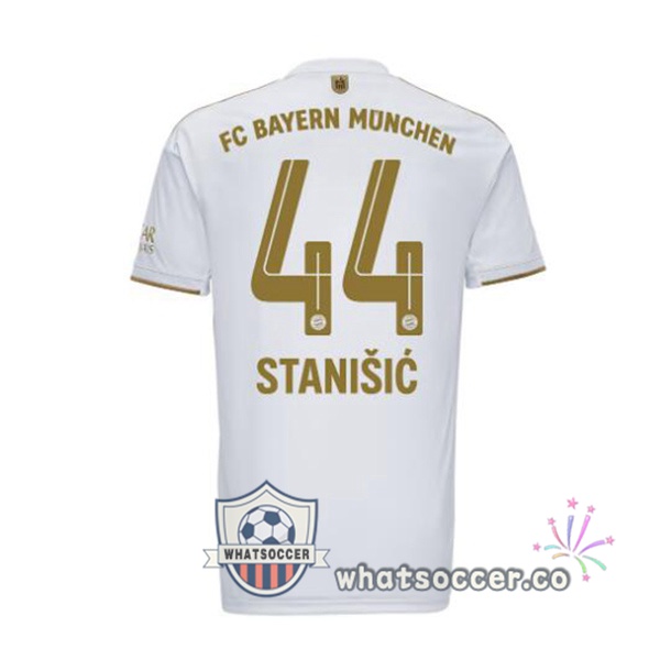 Bayern Munich (Stanišić 44) Away Soccer Jerseys White 2022-2023