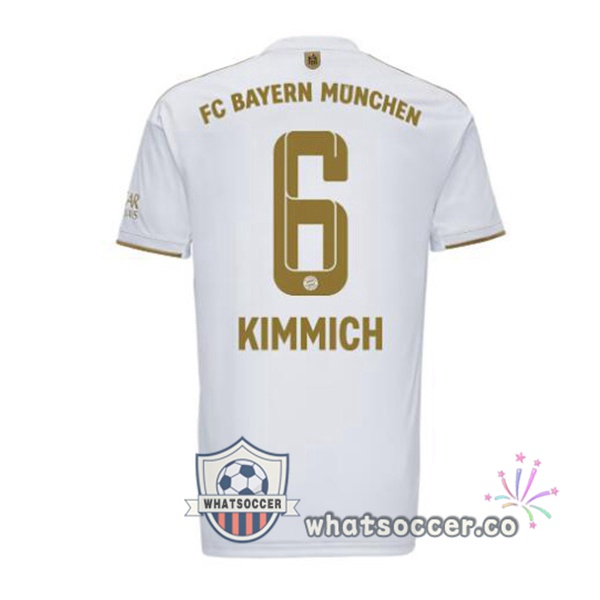 Bayern Munich (Kimmich 6) Away Soccer Jerseys White 2022-2023