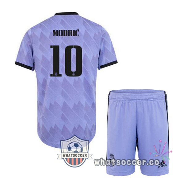 Real Madrid (Modrić 10) Kids Away Soccer Jerseys Purple 2022-2023