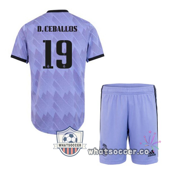 Real Madrid (D. Ceballos 19) Kids Away Soccer Jerseys Purple 2022-2023