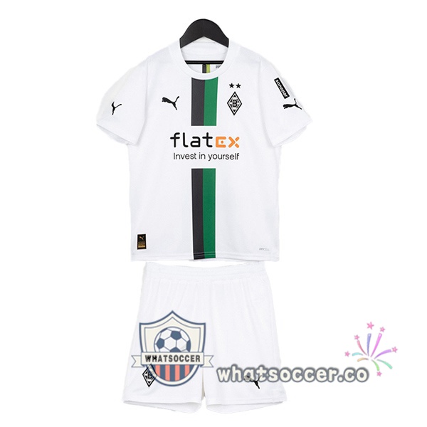 Monchengladbach Kids Home Soccer Jerseys White 2022-2023