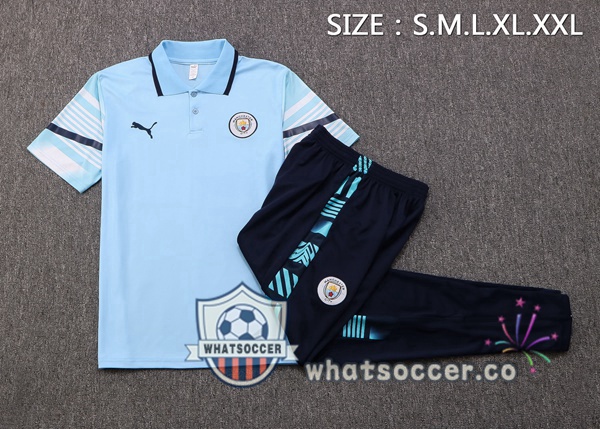 Training Polo Manchester City + Pants Blue 2022-2023