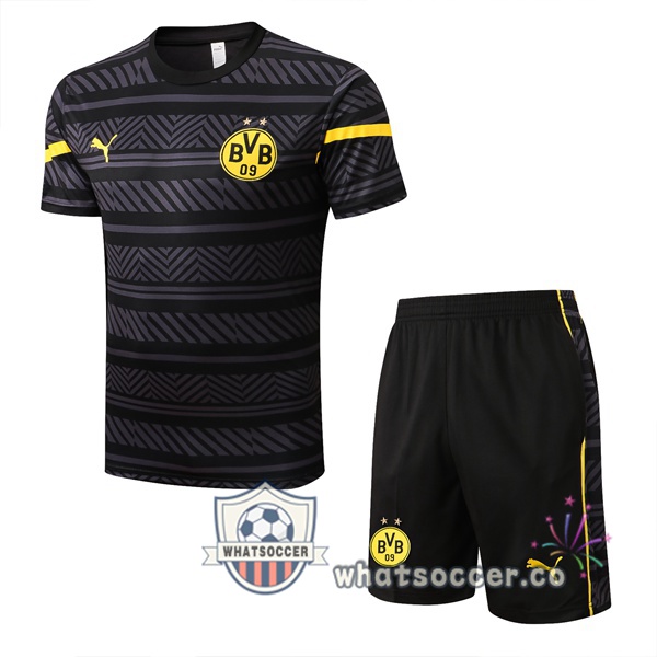 Dortmund BVB Training T-Shirts + Shorts Black 2022-2023