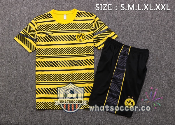 Dortmund BVB Training T-Shirts + Shorts Yellow 2022-2023
