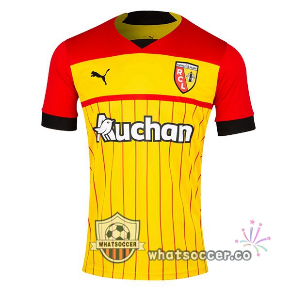 RC Lens Home Soccer Jerseys Yellow Red 2022-2023