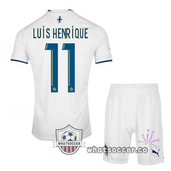 Olympique de Marseille (LUIS HENRIQUE 11) Kids Home Soccer Jerseys White 2022-2023