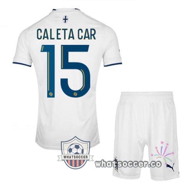 Olympique de Marseille (CALETA CAR 15) Kids Home Soccer Jerseys White 2022-2023