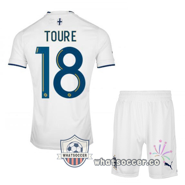 Olympique de Marseille (TOURE 18) Kids Home Soccer Jerseys White 2022-2023