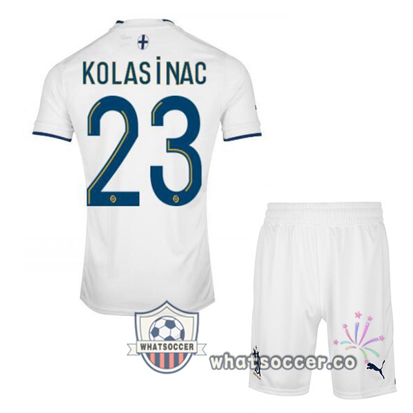 Olympique de Marseille (KOLASINAC 23) Kids Home Soccer Jerseys White 2022-2023