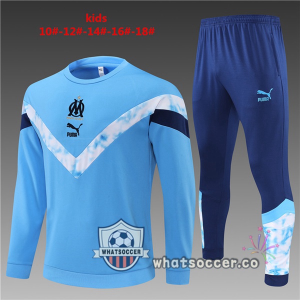 Olympique de Marseille Kids Blue Tracksuit 2022-2023