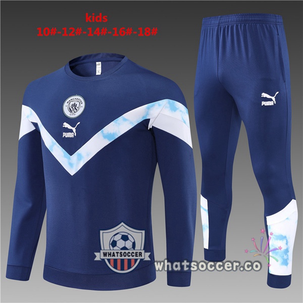 Manchester City Kids Blue Royal Tracksuit 2022-2023
