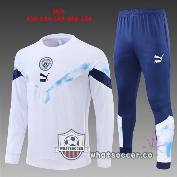 Manchester City Kids White Tracksuit 2022-2023
