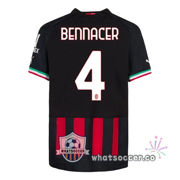 AC Milan (BENNACER 4) Home Soccer Jerseys Red 2022-2023