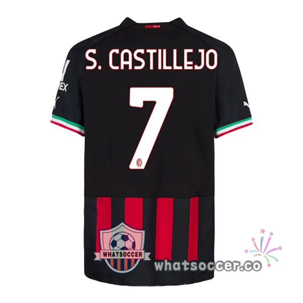 AC Milan (S. CASTILLEJO 7) Home Soccer Jerseys Red 2022-2023