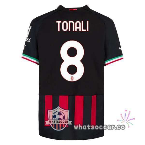 AC Milan (TONALI 8) Home Soccer Jerseys Red 2022-2023