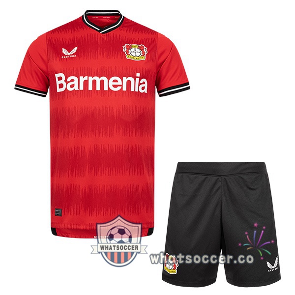 Bayer 04 Leverkusen Kids Home Soccer Jerseys Red 2022-2023