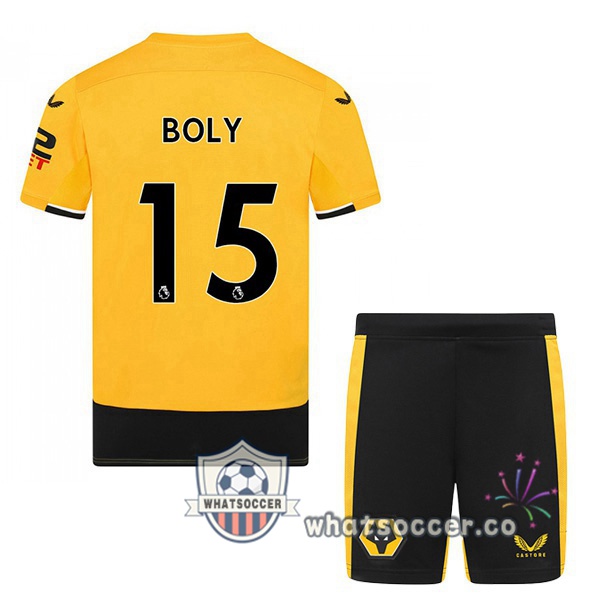 Wolves (BOLY 15) Kids Home Soccer Jerseys Yellow 2022-2023