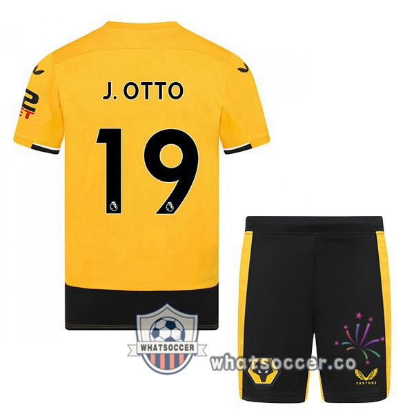 Wolves (J. OTTO 19) Kids Home Soccer Jerseys Yellow 2022-2023