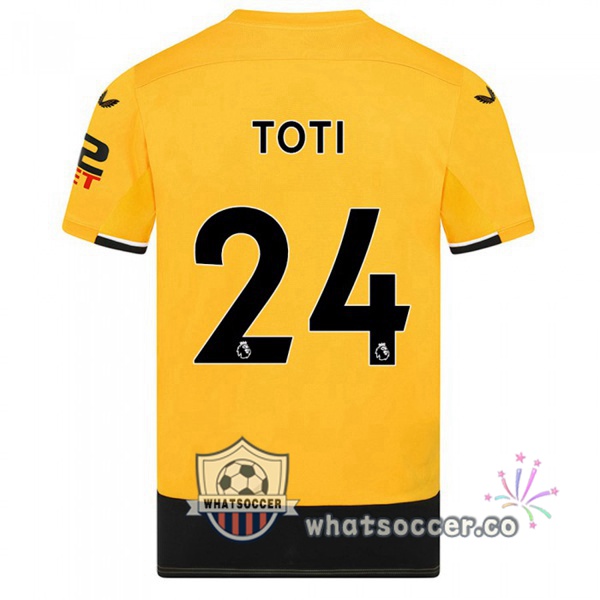 Wolves (TOTI 24) Home Soccer Jerseys Yellow 2022-2023