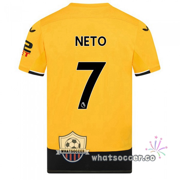Wolves (NETO 7) Home Soccer Jerseys Yellow 2022-2023