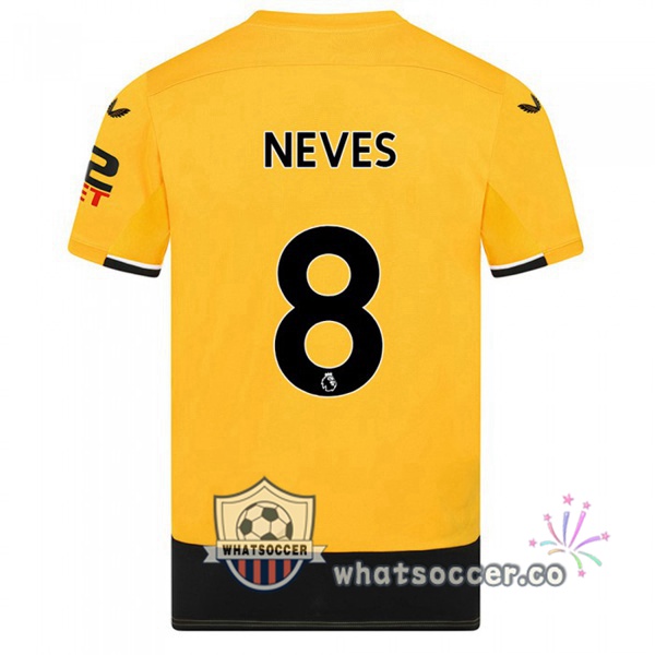 Wolves (NEVES 8) Home Soccer Jerseys Yellow 2022-2023