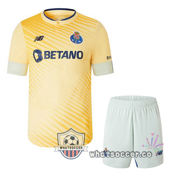 FC Porto Kids Away Soccer Jerseys Yellow 2022-2023
